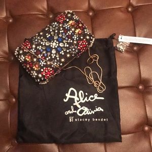 ALICE + OLIVIA JEWELED CLUTCH